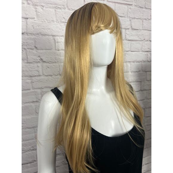 Honey Blonde and Medium Brown Side Bang Lace Front Wig - Picture 2 of 10